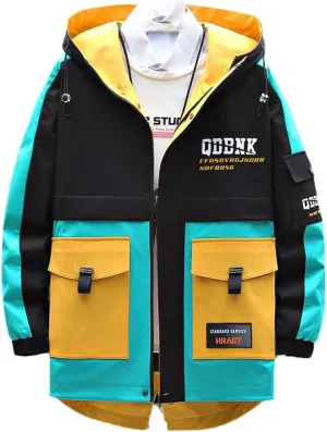 Men Hooded Jacket Spring Autumn Streetwear Slim Windbreaker Jacket
