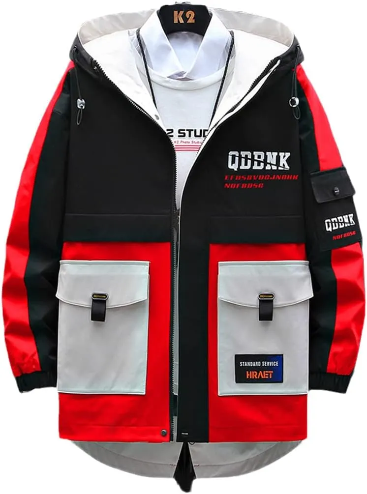 Men Hooded Jacket Spring Autumn Streetwear Slim Windbreaker Jacket
