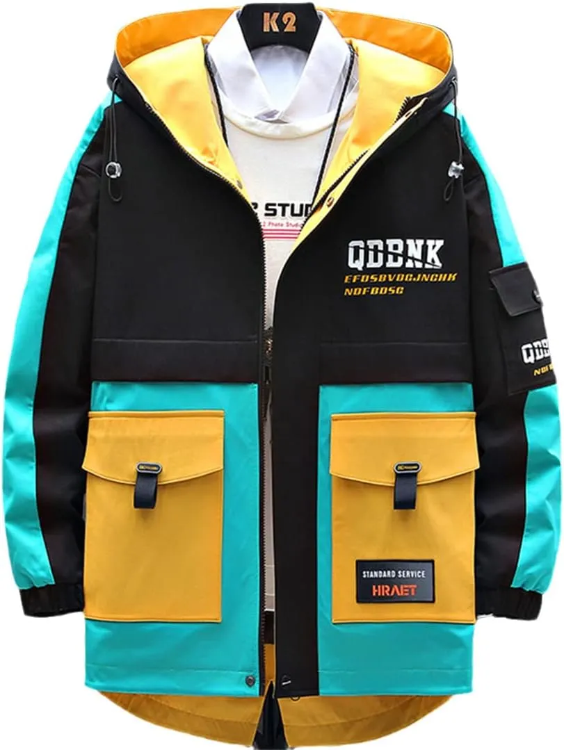 Men Hooded Jacket Spring Autumn Streetwear Slim Windbreaker Jacket