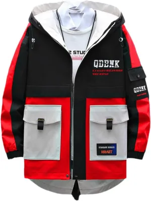 Men Hooded Jacket Spring Autumn Streetwear Slim Windbreaker Jacket