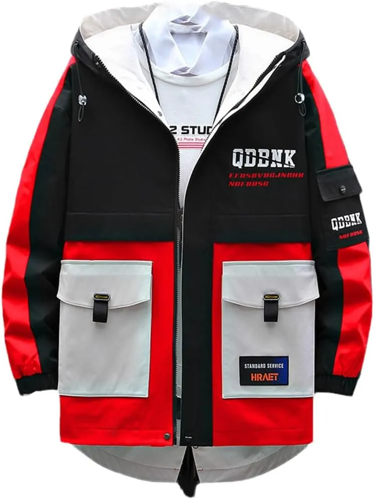 Men Hooded Jacket Spring Autumn Streetwear Slim Windbreaker Jacket