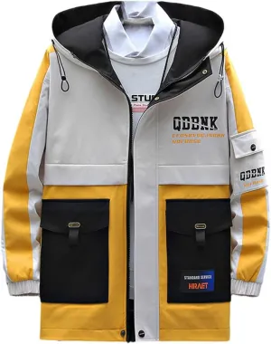 Men Hooded Jacket Spring Autumn Streetwear Slim Windbreaker Jacket