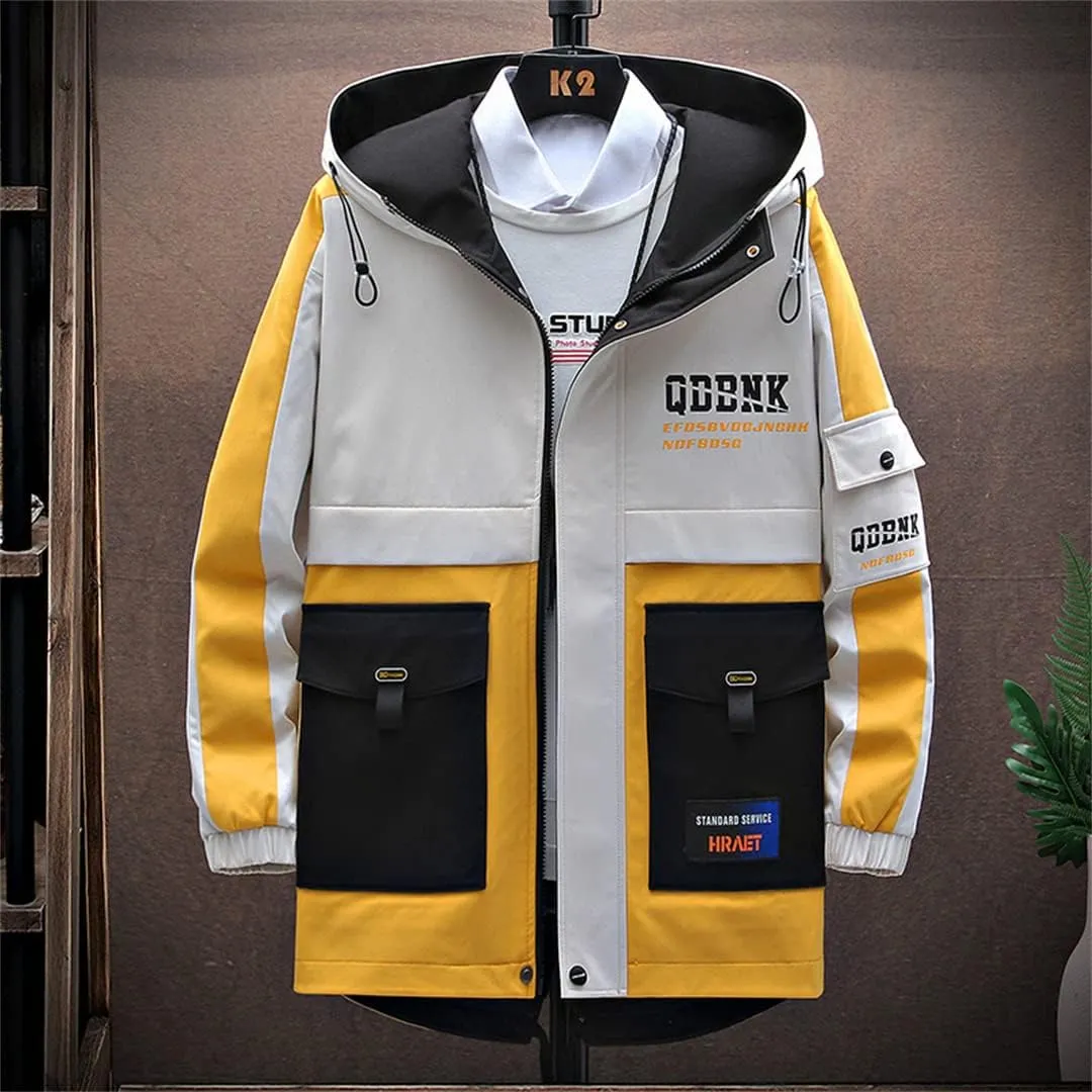 Men Hooded Jacket Spring Autumn Streetwear Slim Windbreaker Jacket