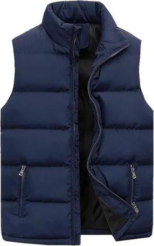 Men's Casual Outerwear Vest Lightweight Full-Zip Sleeveless Jacket Outdoor Hiking Running Travel Golf Vest Pockets
