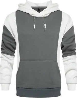 Mens Hoodies for Men, Men's Colorblock Novelty Workout Sport Hooded Sweatshirt Athletic Zip Up Jackets Outwear Coats Top