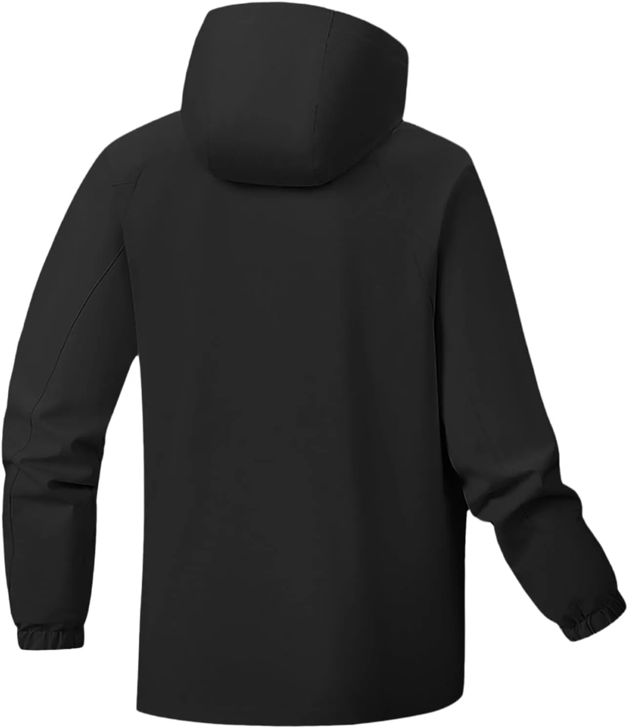 Men's Lightweight Waterproof Rain Jacket Windproof Raincoat with Zip Pockets Outdoor Stand Collar Softshell Jackets