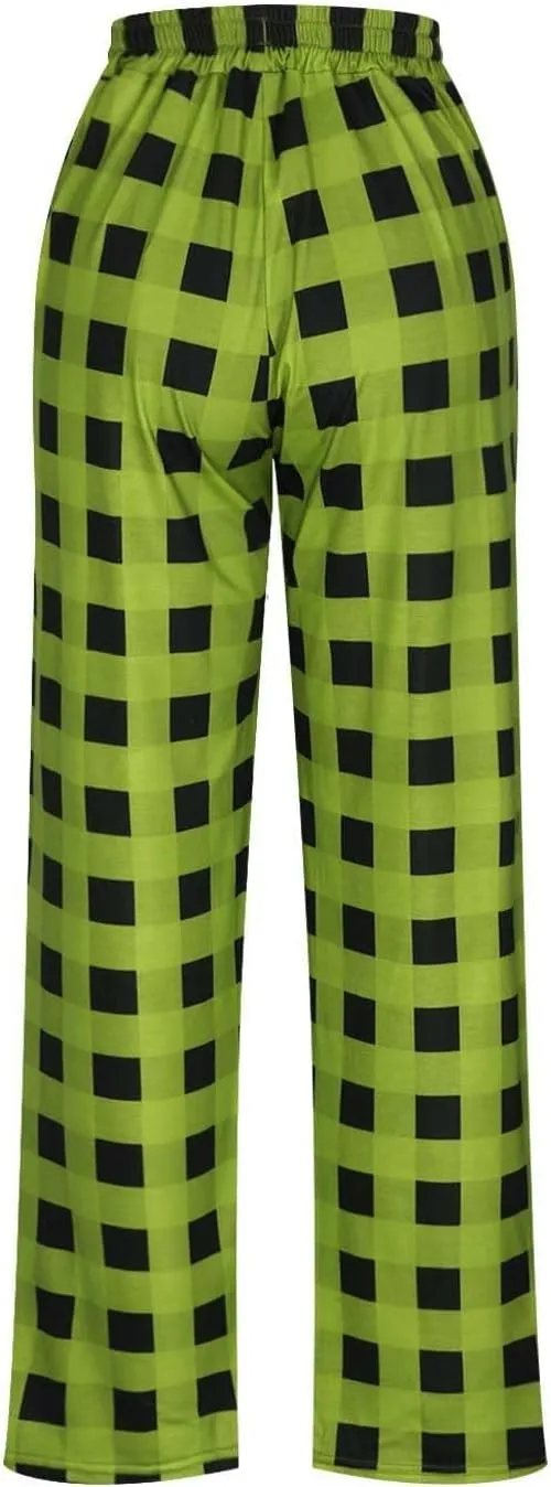 Men's Plaid Pajama Pants,Cotton Flannel Plaid Lounge Bottoms Elastic Waist Drawstring Casual Trousers with Pocket