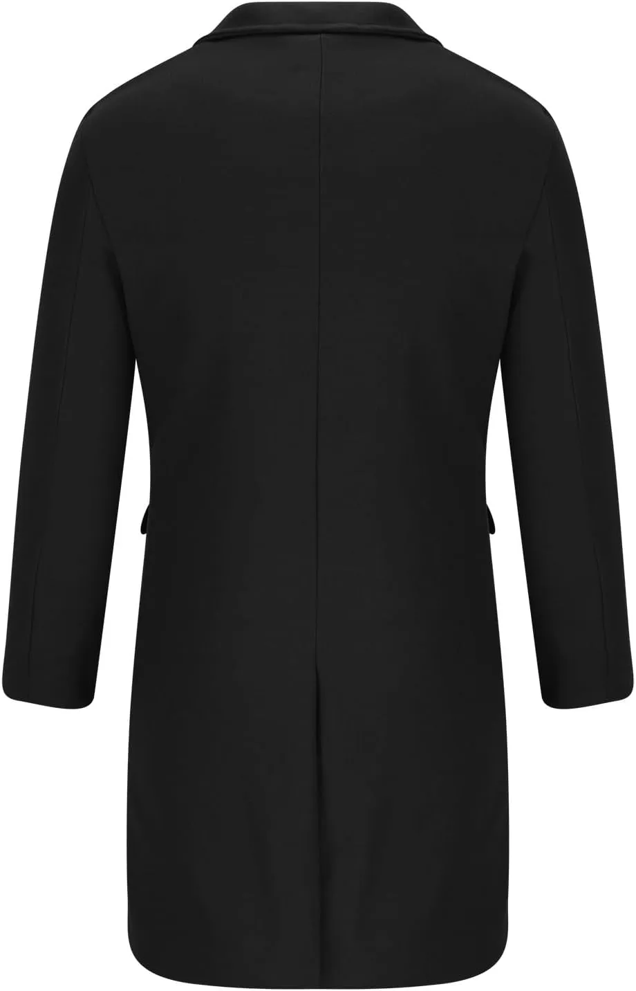 Men's Premium Wool Blend Double Breasted Mid Length Pea Coat Classic Winter Notched Lapel Long Sleeve Overcoats with Pockets