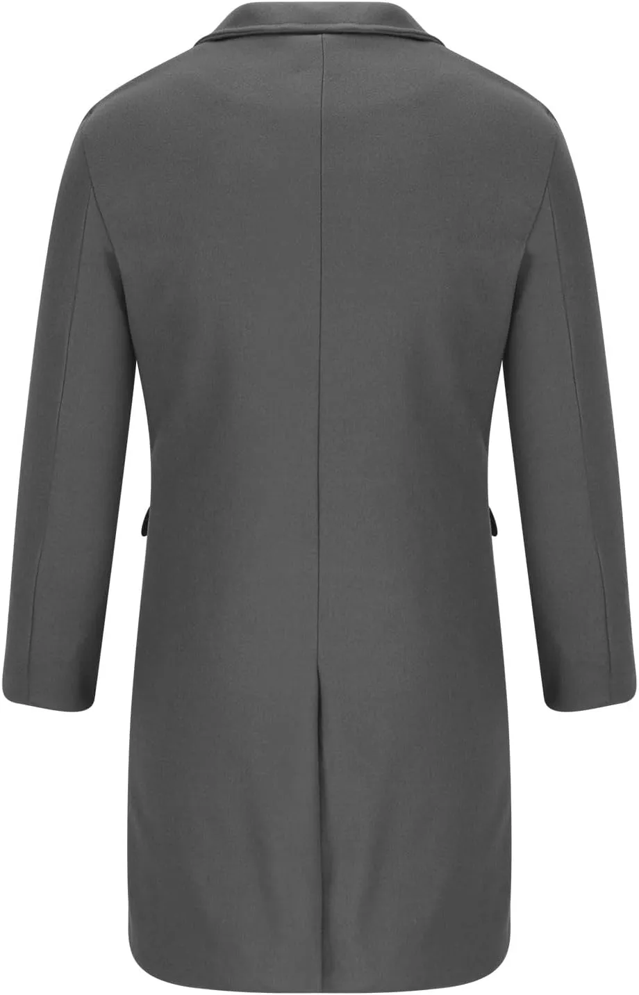 Men's Premium Wool Blend Double Breasted Mid Length Pea Coat Classic Winter Notched Lapel Long Sleeve Overcoats with Pockets