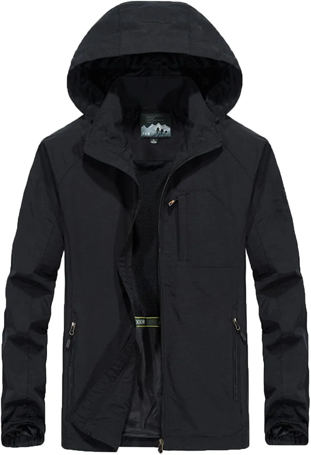 Men's Rain Jacket Waterproof Lightweight Shell Jacket Packable Raincoat for Cycling Golf Travel Fishing