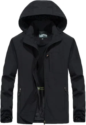 Men's Rain Jacket Waterproof Lightweight Shell Jacket Packable Raincoat for Cycling Golf Travel Fishing