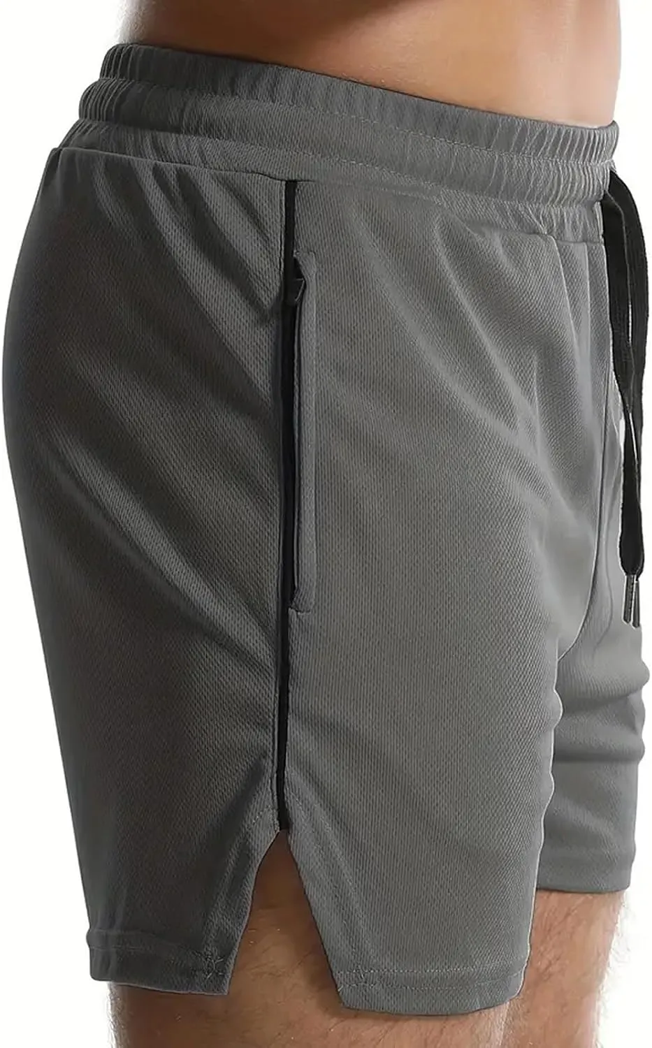 Mens Running Shorts Quick Dry Gym Athletic Workout Shorts Sports Split Bottoms for Men with Pockets