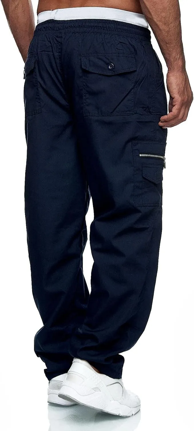 Men's Stretch Cargo Pants, Hiking Multi-Pocket Tactical Work Slim Fit Cargo Pants for Men Casual Jogging Pants