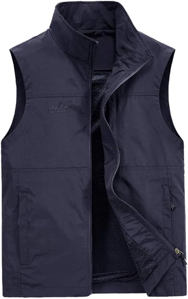 Men's Workout Hooded Tank Tops Sleeveless Hoodies Gym Workout Training Tees Bodybuilding Muscle Cut Off T-Shirts Mens Travel Vest with Hidden Inside Pockets Lightweight(Dark Blue-B,4X-Large)