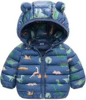 Mmoneyake Winter Down Coats for Kids Baby Boys Girls Lightweight Puffer Padded Jacket with Bear Hoods Warm Infant Outerwear
