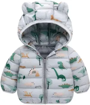 Mmoneyake Winter Down Coats for Kids Baby Boys Girls Lightweight Puffer Padded Jacket with Bear Hoods Warm Infant Outerwear