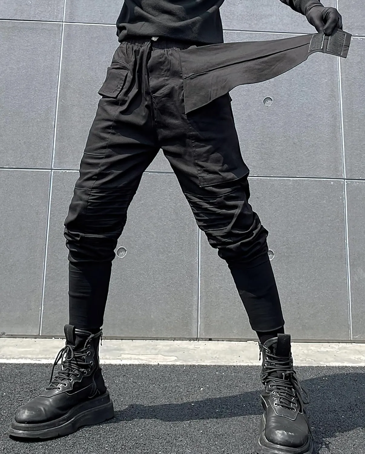 MOKEWEN Men's Techwear Pockets Armor Urban Cargo Jogger Streetwear Hip Hop Active Pants