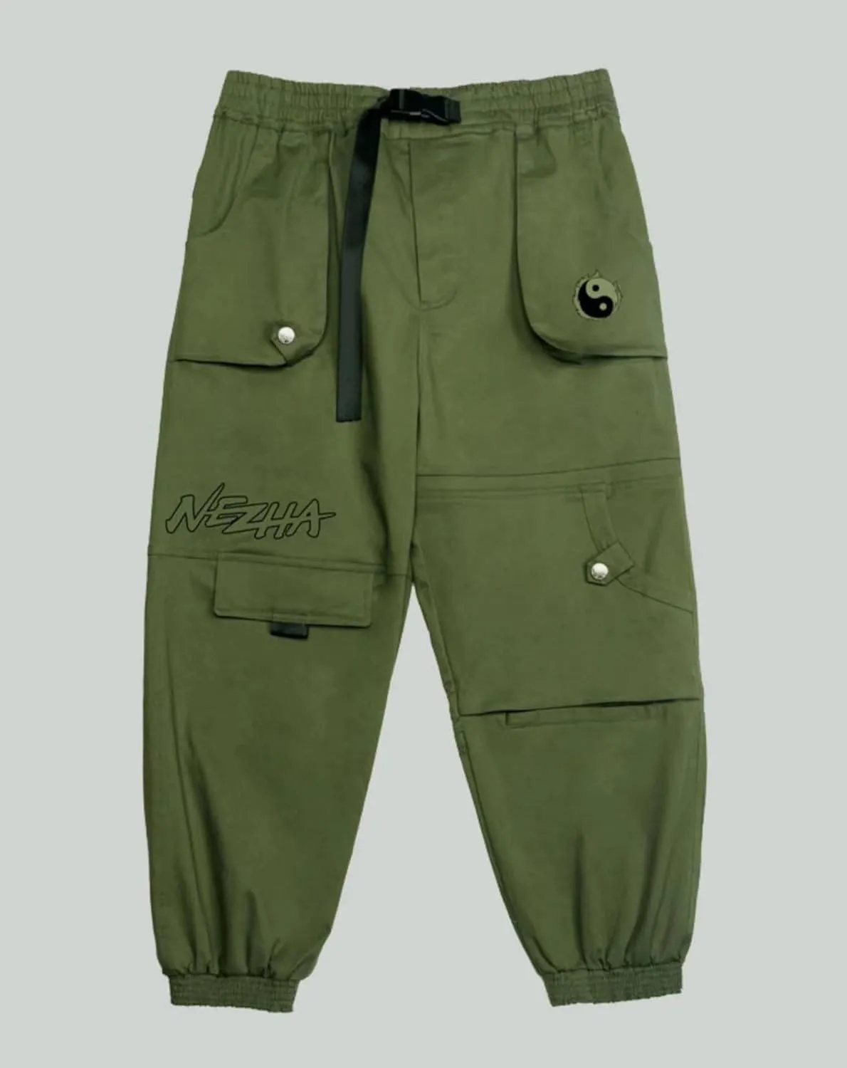 Niepce Inc Japanese Streetwear Cargo Pants for Men with Straps