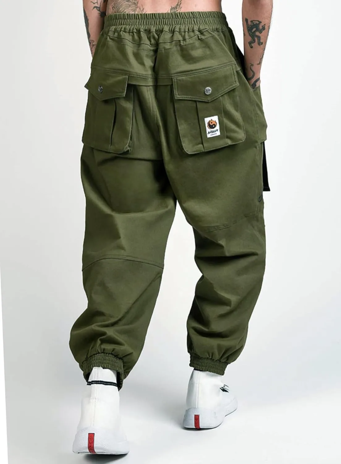 Niepce Inc Japanese Streetwear Cargo Pants for Men with Straps