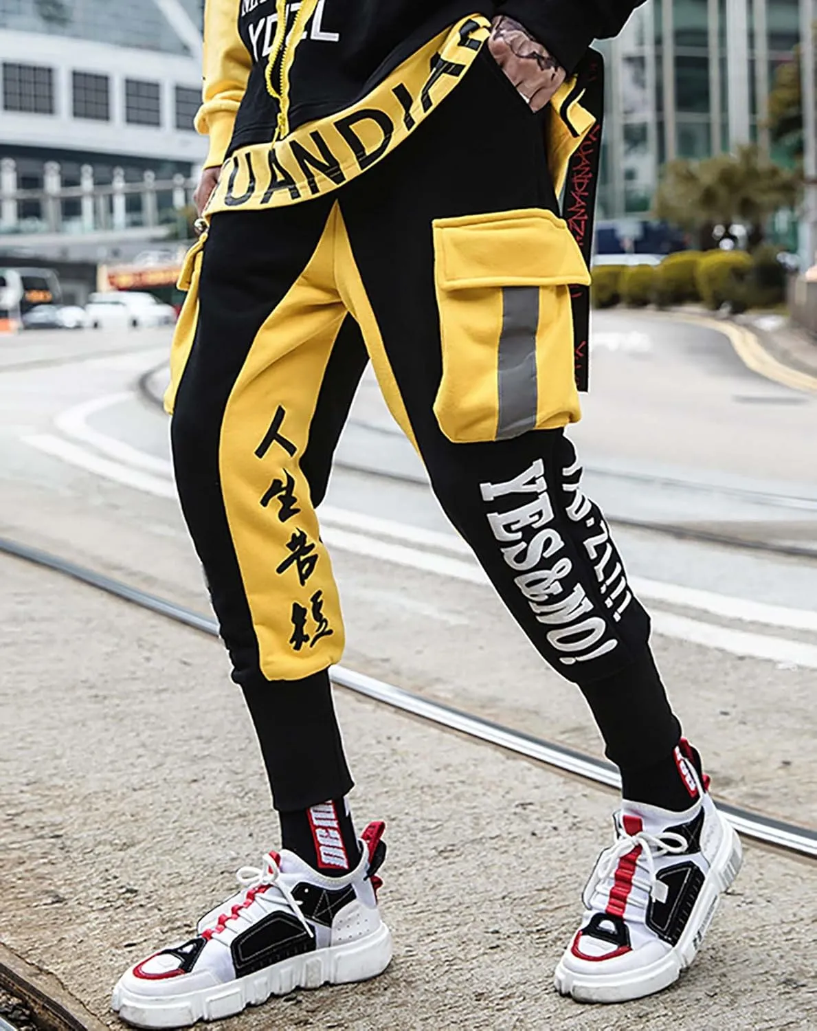 Niepce Inc Men's Japanese Streetwear Jogger Pants for Men