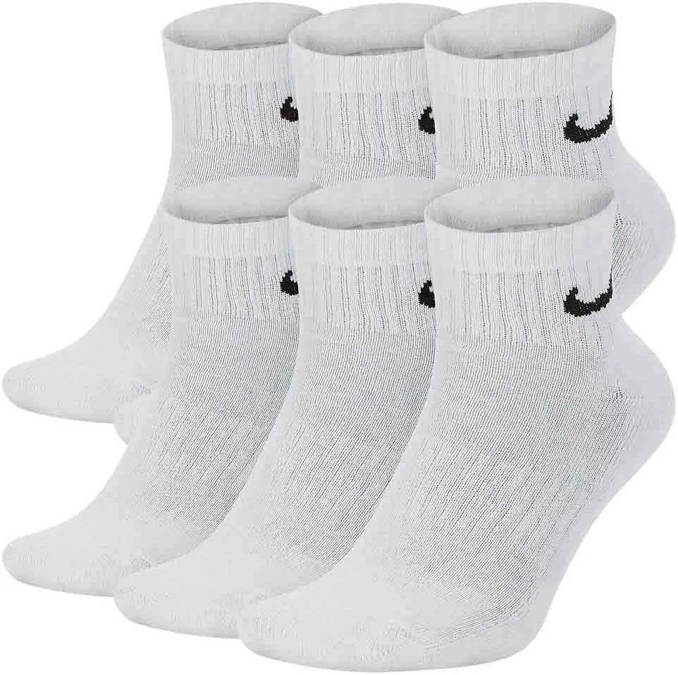 Nike Unisex Everyday Cushioned Training Ankle Socks (6 Pairs), White/Black, X-Large