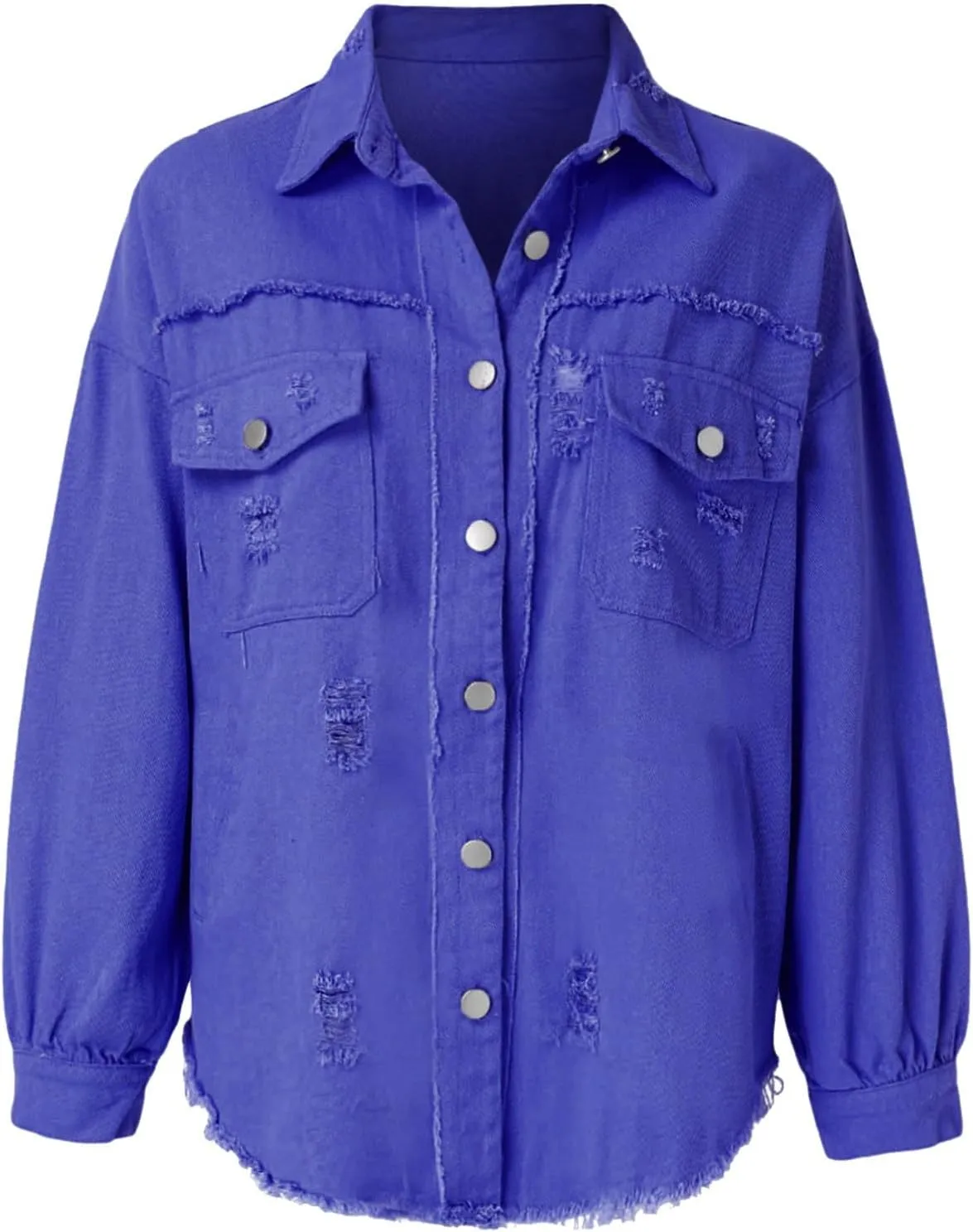 Oversized Denim Jacket Distressed Boyfriend Jean Coat Jeans Trucker Jacket for Women Jean Jacket