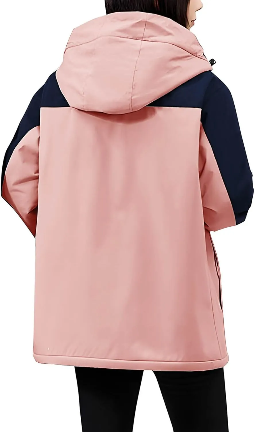 Patchwork Rain Jackets Waterproof With Hood Lightweight Shell Raincoat Windbreaker For Cycling Golf Travel for Women