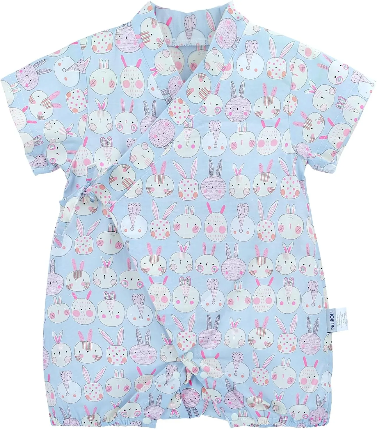 PAUBOLI Baby Kimono Romper Japanese Sakura Cotton Infant Comfy Pajamas 3-24 Months
