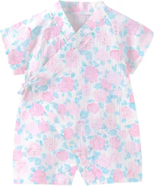 PAUBOLI Kimono Robe Newborn Cotton Yarn Robe Baby Romper Infant Japanese Pajamas…