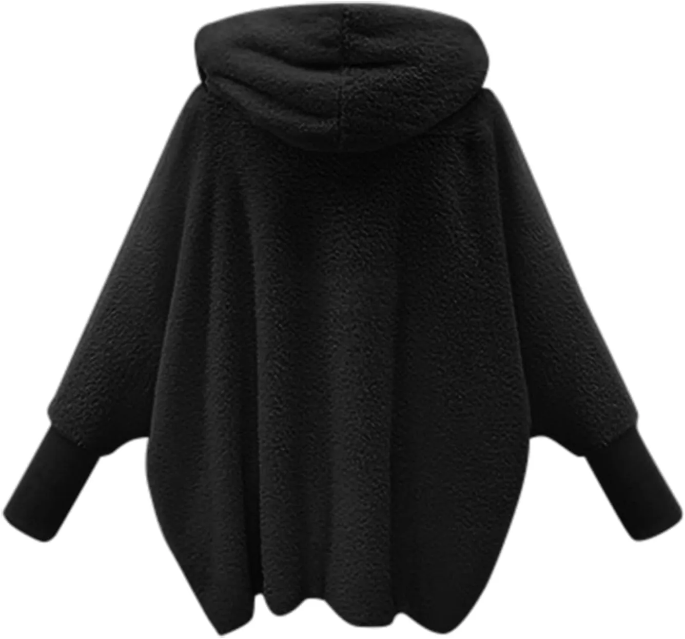 Plus Size Winter Fleece Cardigan Jackets for Women with Hood Sherpa Thermal Lantern Sleeve Fuzzy Cozy Coats Outerwear