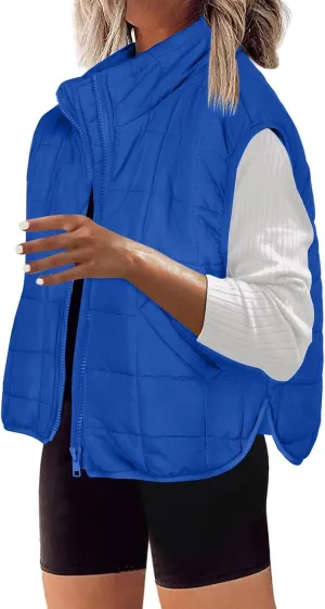 Puffer Jacket Vests for Women Winter Coats Quilted Down Jacket Lightweight Padded Vest Warm Winter Clothes
