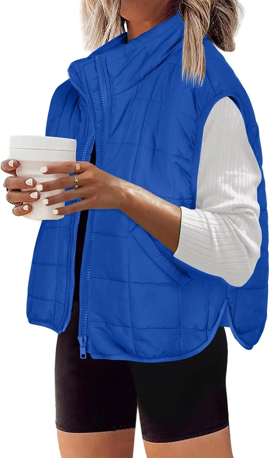 Puffer Jacket Vests for Women Winter Coats Quilted Down Jacket Lightweight Padded Vest Warm Winter Clothes