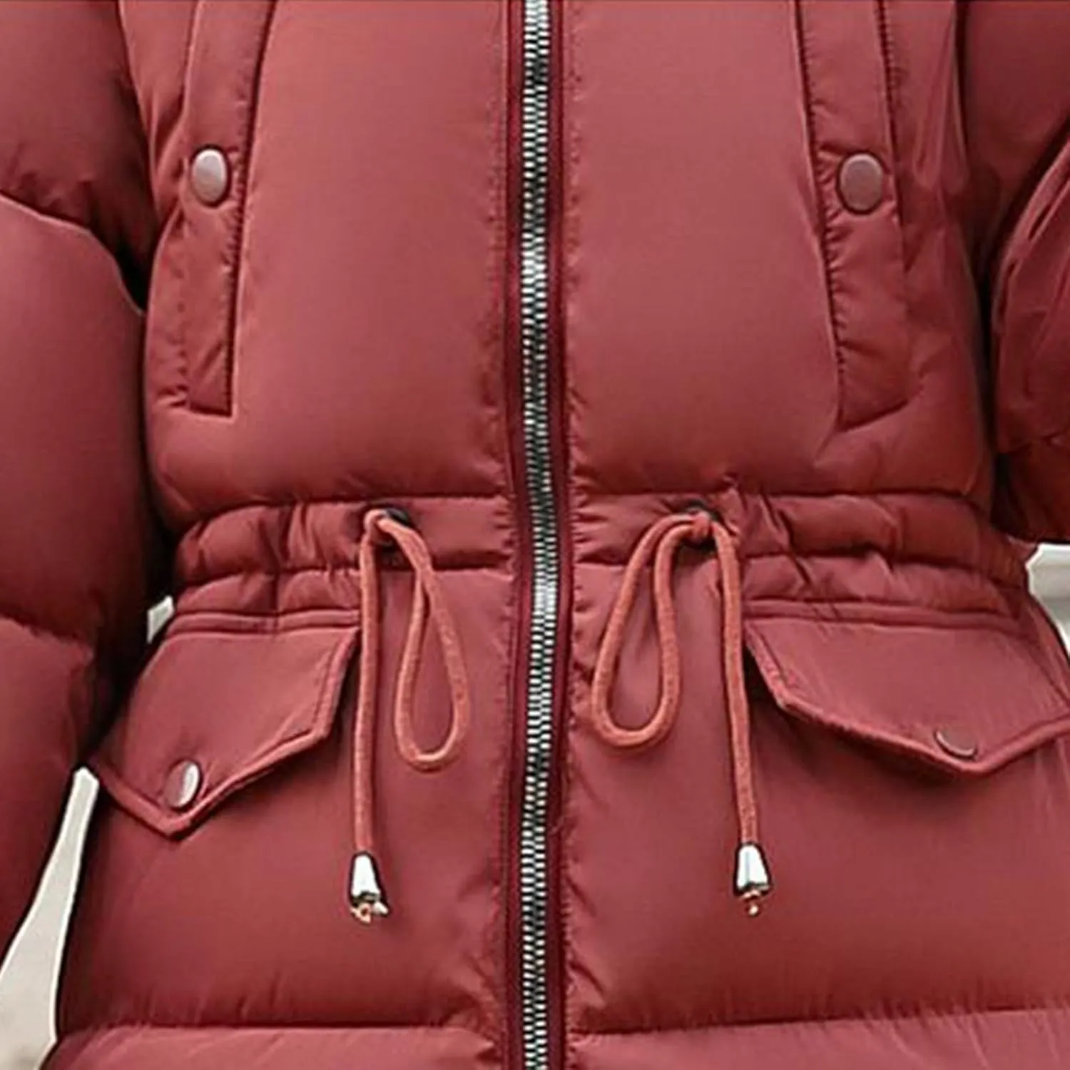 Puffer Jacket Womens Long Winter Coats Thick Zipper Parkas Down Coat Waterproof Warm Hooded Jackets with Pockets