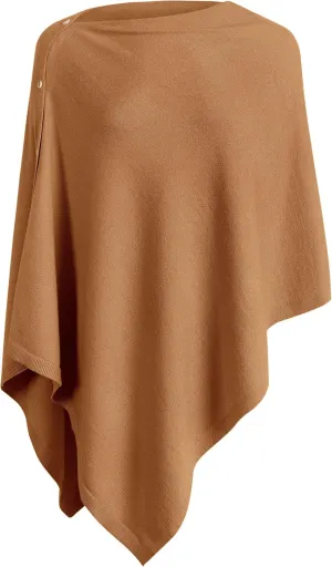 PULI Women's Versatile Knitted Shawls Scarf Poncho Sweater with Buttons Lightweight Spring Summer Fall Wraps