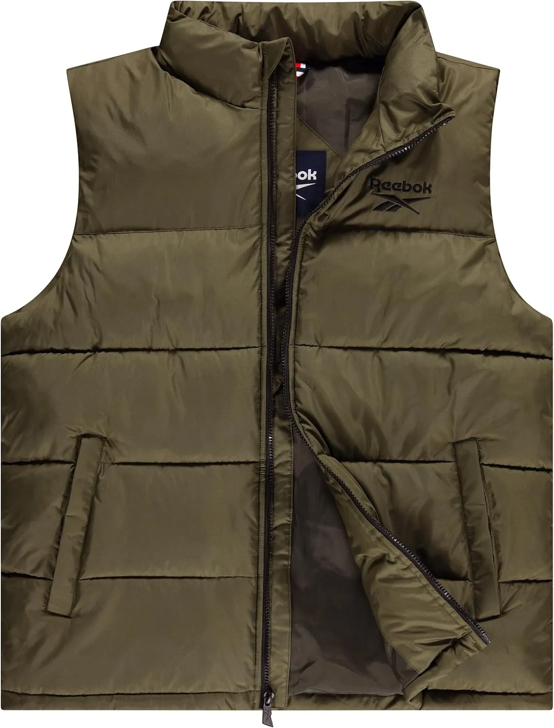 Reebok Mens Puffer Vest for Winter, Lightweight Down Alternative, Men's Outerwear Vests, Winter Vest for Men, Puffy Vest