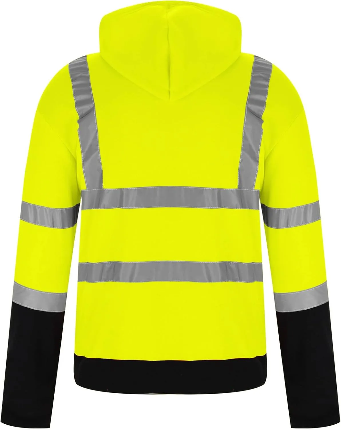 Safety Hoodies for Men High Visibility Reflective Workwear Fleece Lined Zip Up Jackets Hooded Sweatshirts with Pocket