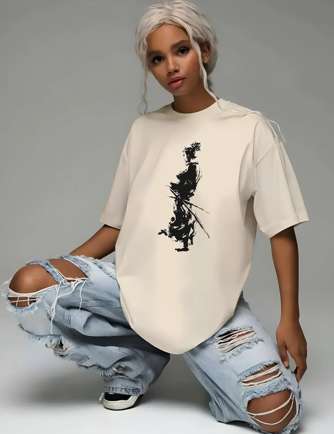 Samurai Aesthetic Vagabond Anime Design Tee, Japanese Manga Shirt, Unisex Vintage Y2K Graphic T-Shirt, Streetwear Style