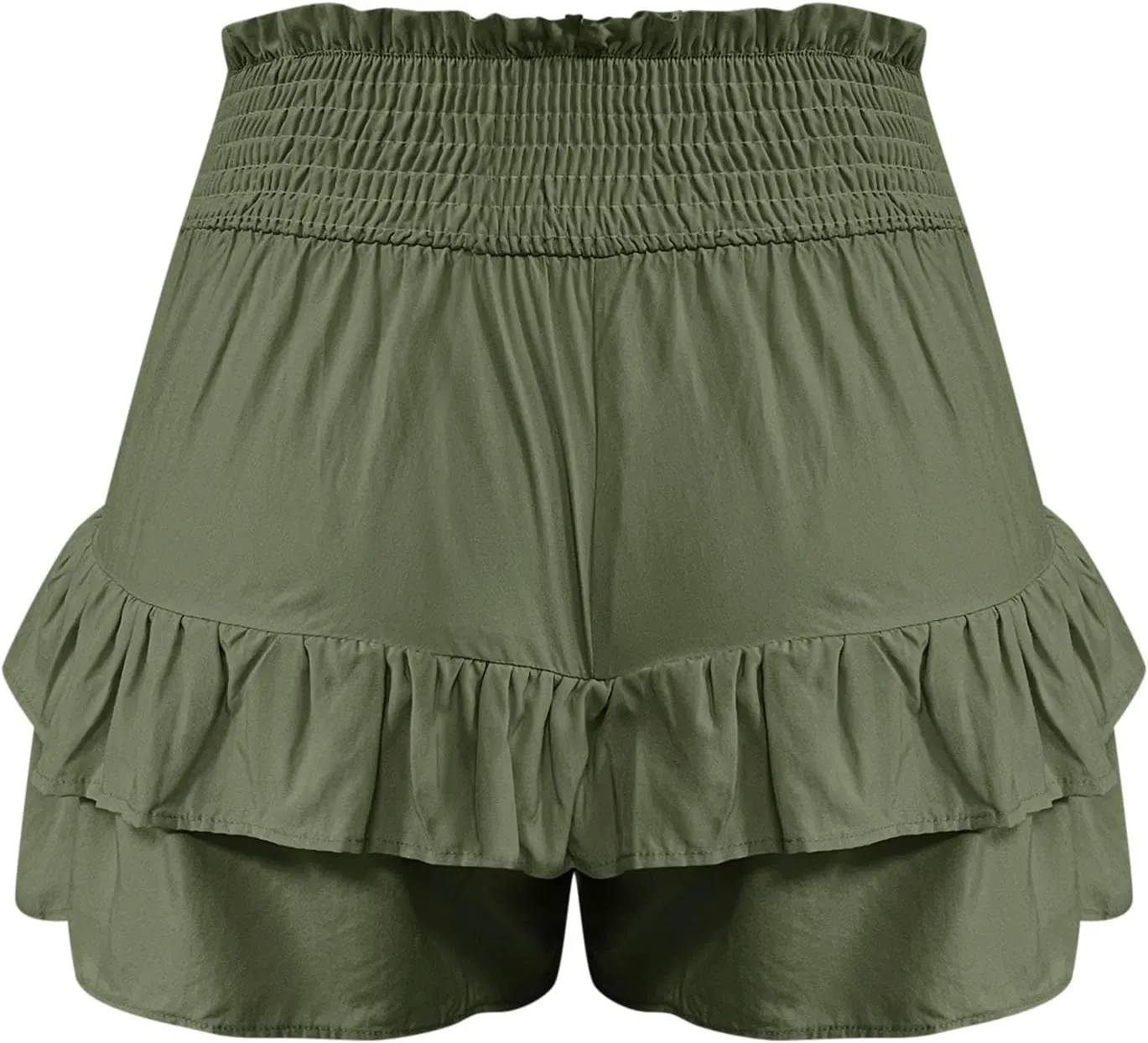 TANGNADE Women Ruffle Shorts Layered Bottoms Pleated Tiered High Waisted Shorts Summer Streetwear Fashion Trendy Clothes