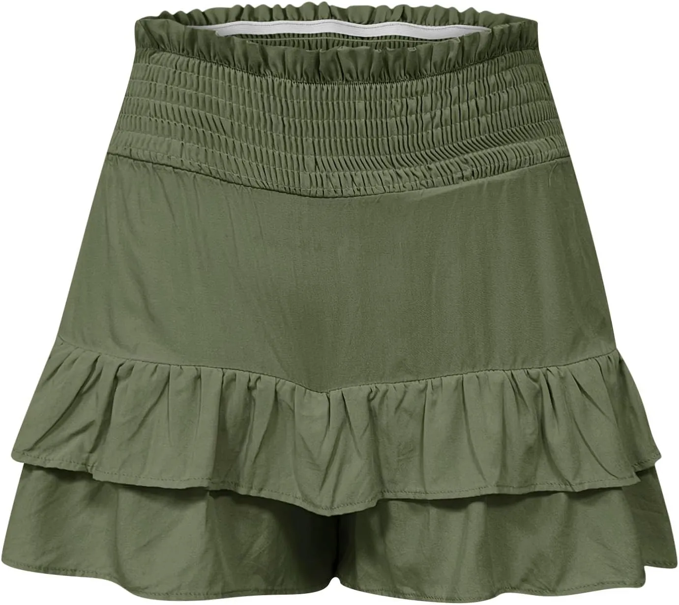 TANGNADE Women Ruffle Shorts Layered Bottoms Pleated Tiered High Waisted Shorts Summer Streetwear Fashion Trendy Clothes