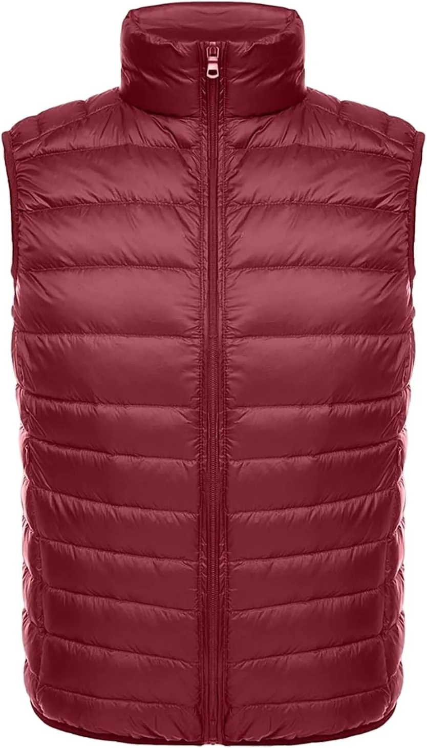 Thatrich Mens Puffer Vest Lightweight Insulated Puffy Vests Sleeveless Down Jackets Padded Warm Gilet Casual Loose Outerwears