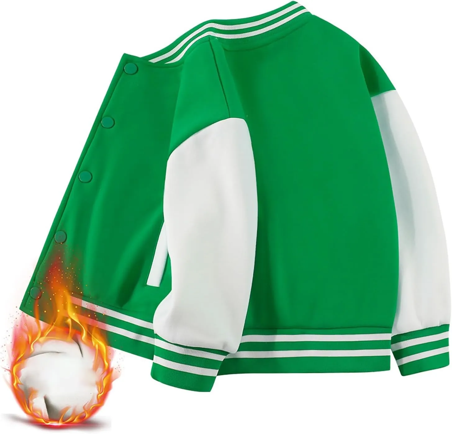 Toddler Baby Boys Girls Varsity Baseball Jacket Cute Bomber Jacket Warm Cotton Lined Puffer Down