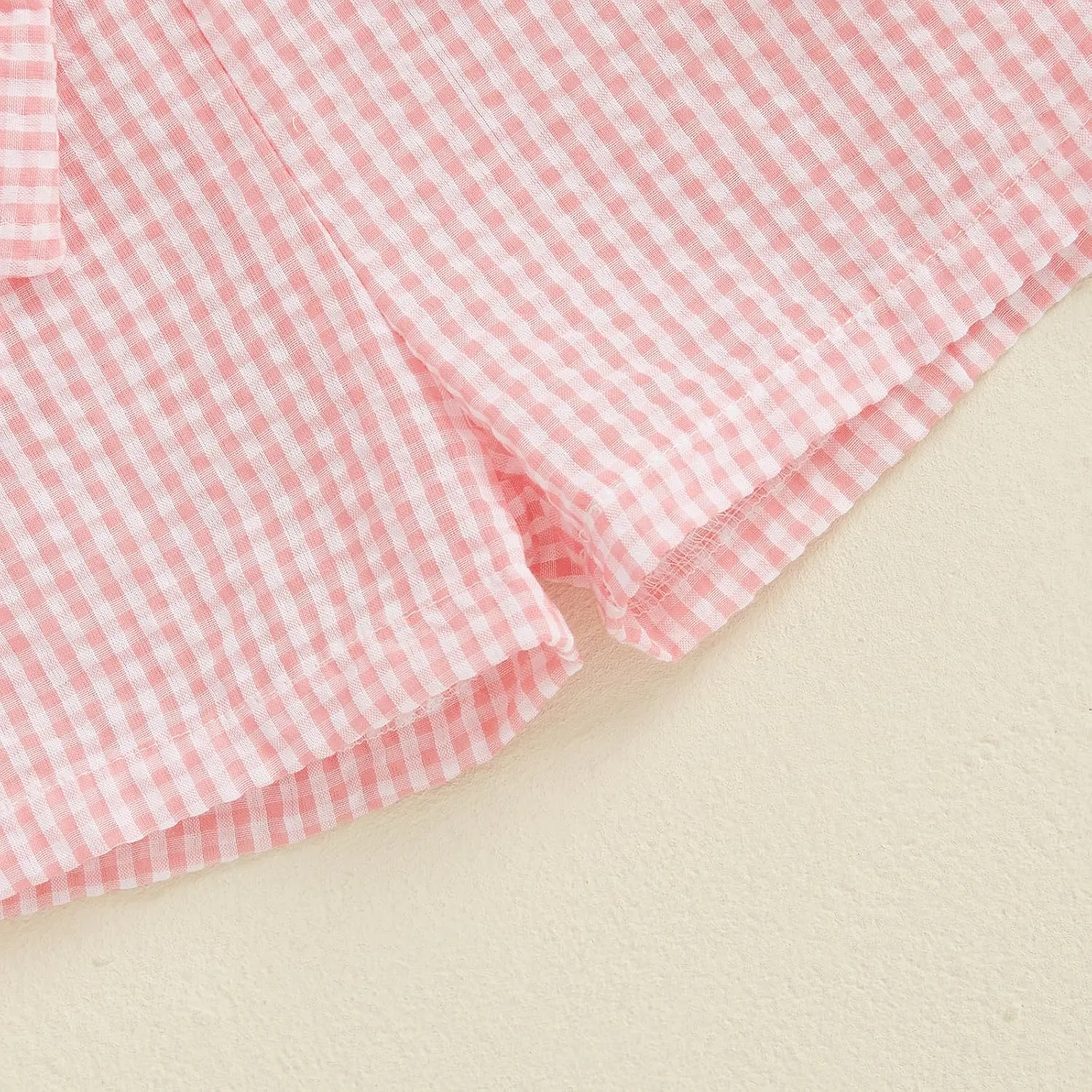 Toddler Baby Girls Gingham Seersucker Shorts Elastic Waist Striped Plaid Shorts Summer Casual Short Pants Bottoms