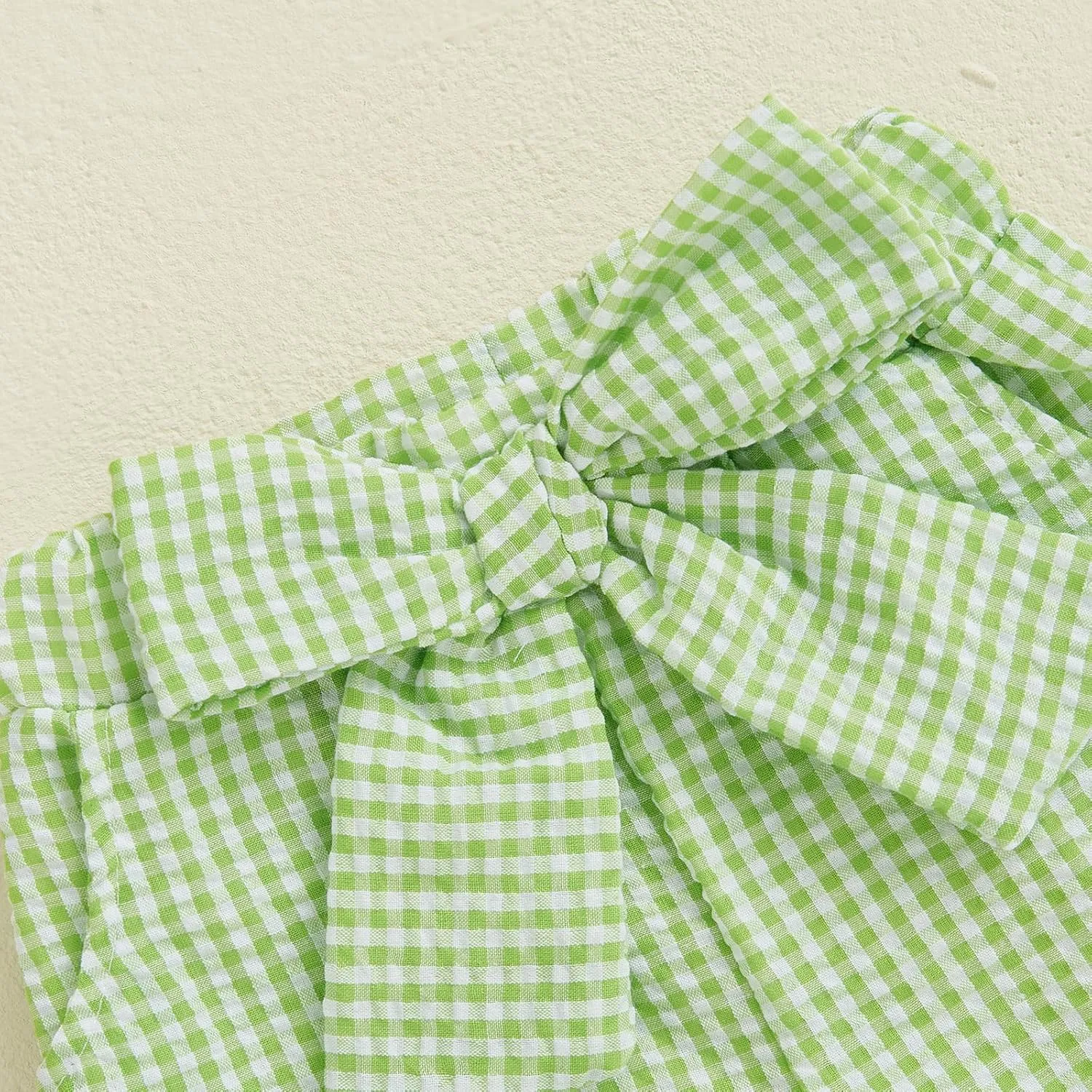 Toddler Baby Girls Gingham Seersucker Shorts Elastic Waist Striped Plaid Shorts Summer Casual Short Pants Bottoms