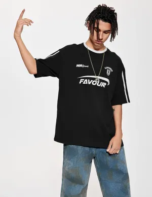 Vamtac Patchwork Racing T Shirt Y2K Vintage Oversized Graphic Tees Contrast Color Stripe Half Sleeve Unisex Streetwear Top