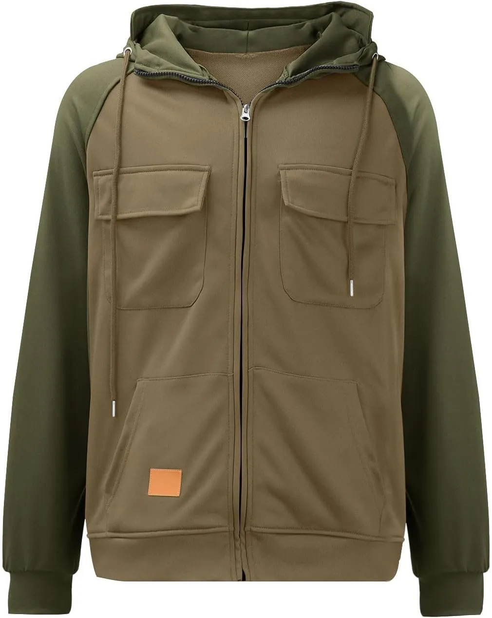 Vintage Hoodies For Men Military Workout Casual Cargo Pullover Coat Full Zip Hooded Outfit Tops Heavy Weight Jacket