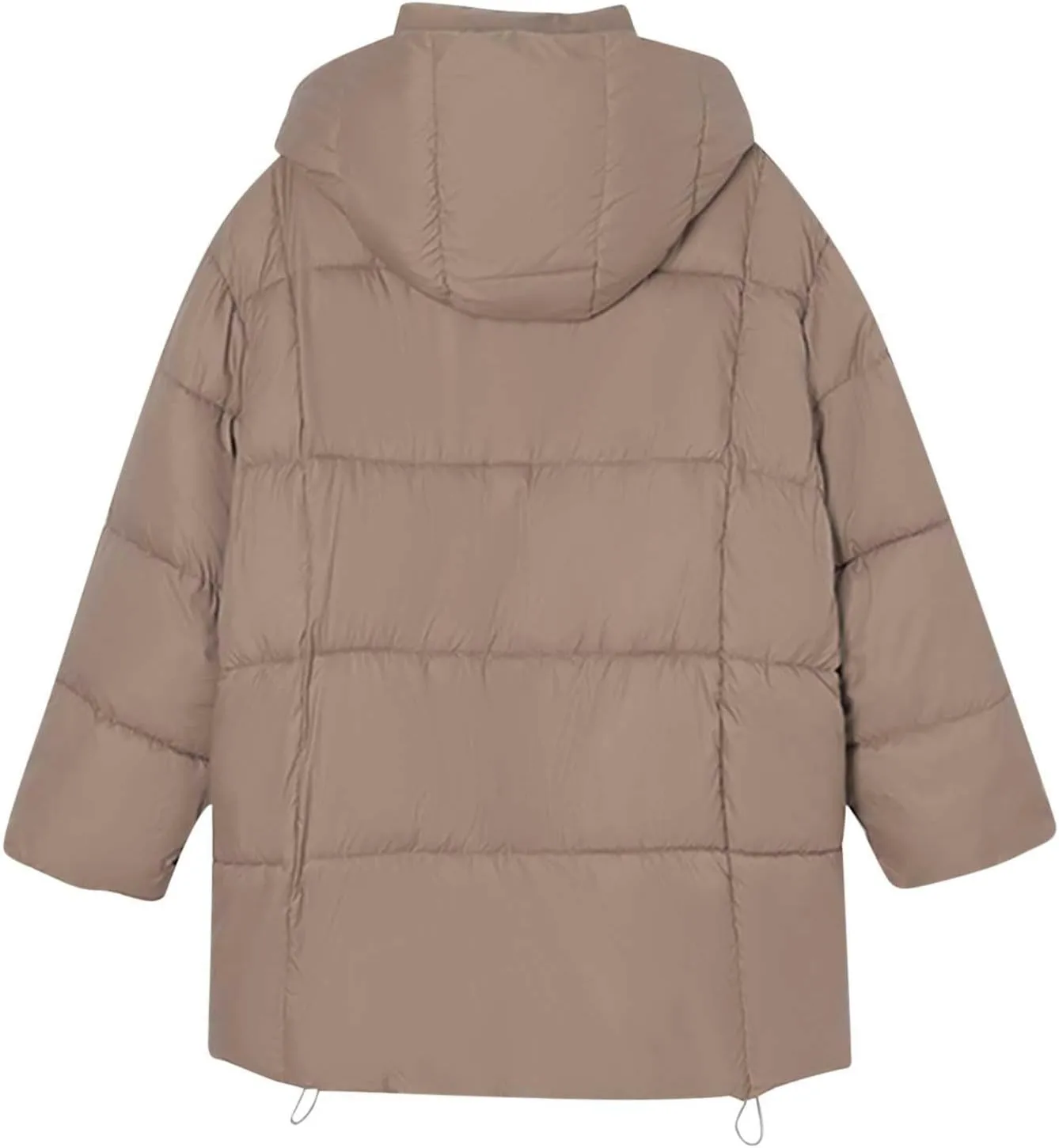 Warm Winter Coats for Women 2025 Trendy Solid Color Hooded Puffer Jacket Down Coat Zipper Puffy Bread Jackets