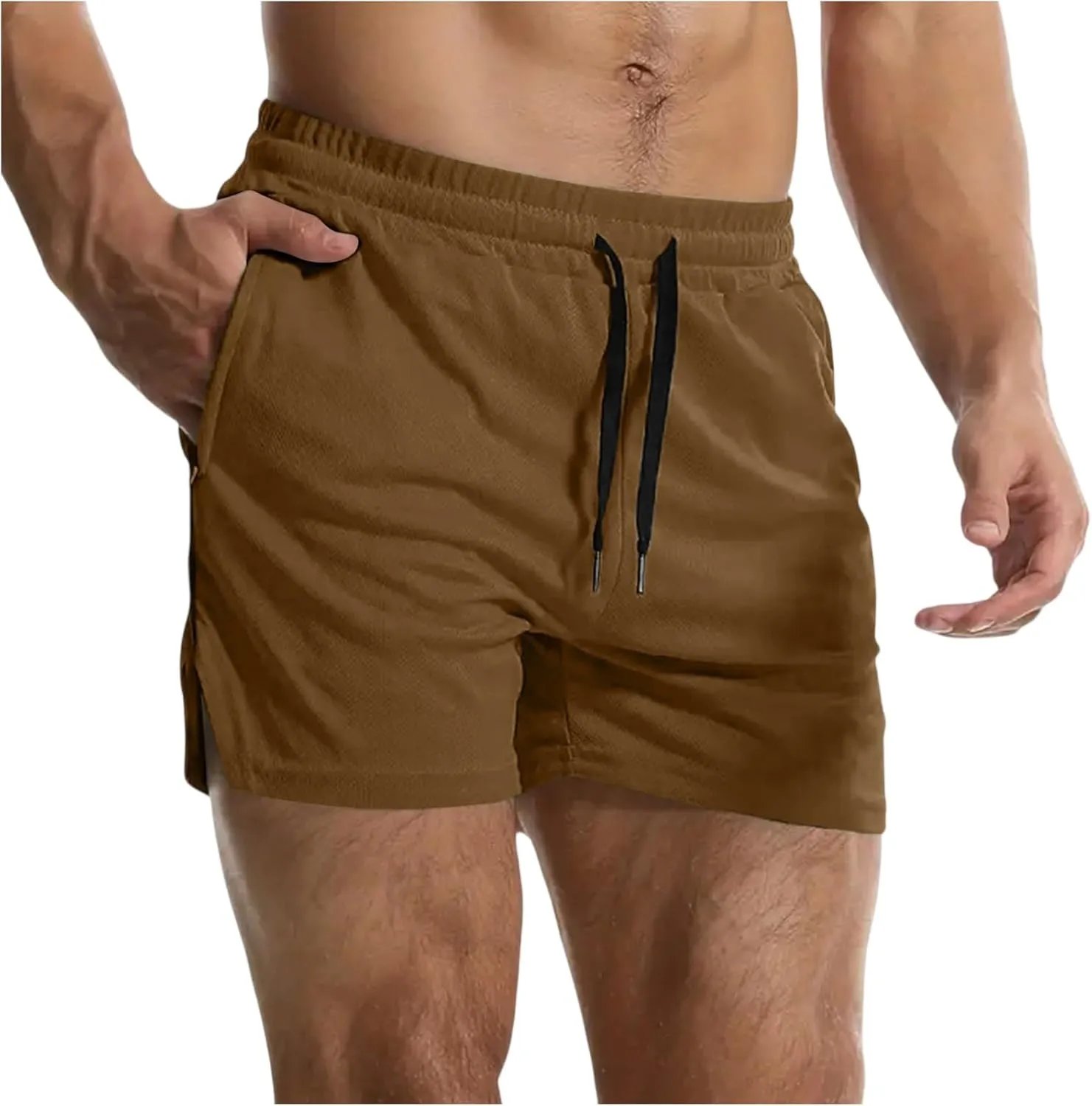 WENKOMG1 Mens Quick Dry Shorts Active Athletic Lightweight Breathable 3 Inch Running Jogging Workout Gym Shorts