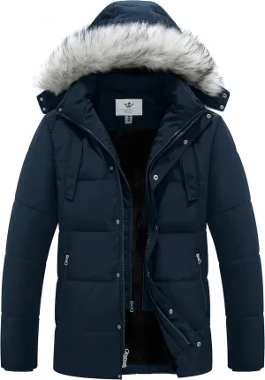 WenVen Men's Winter Puffer Coat Thicken Winter Warm Padded Jacket with Hood