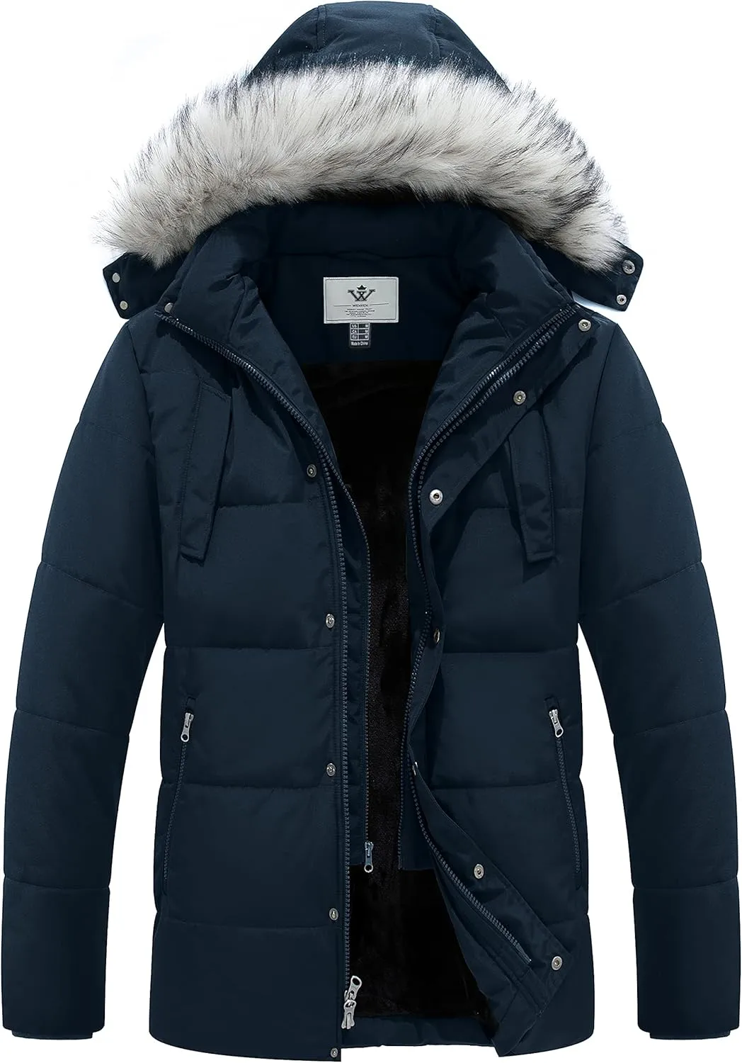 WenVen Men's Winter Puffer Coat Thicken Winter Warm Padded Jacket with Hood