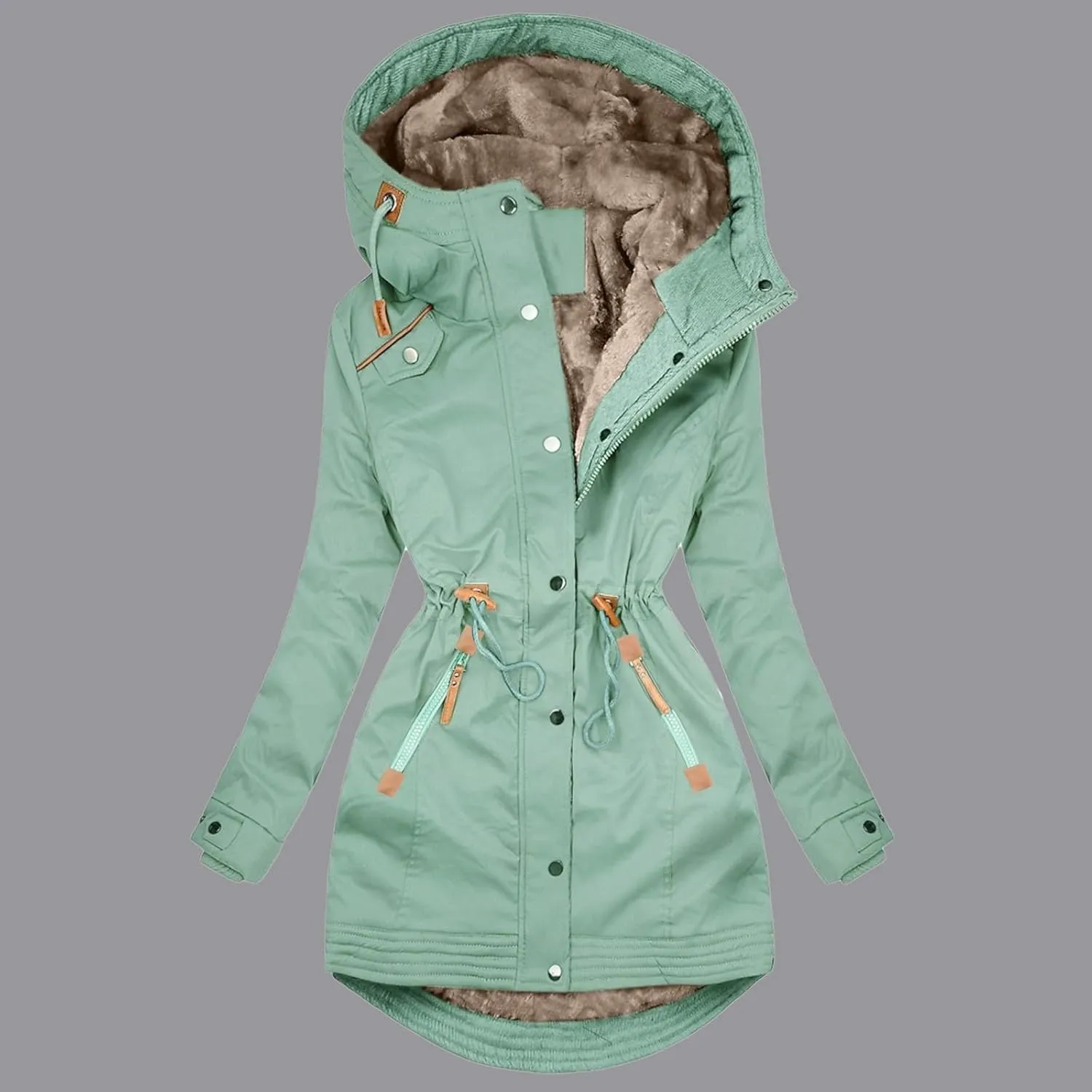 Winter Coats for Women Casual Soft Comfy Long Puffer Jacket Fleece Lined Thermal Quilted Coat Hooded Workout Outwear